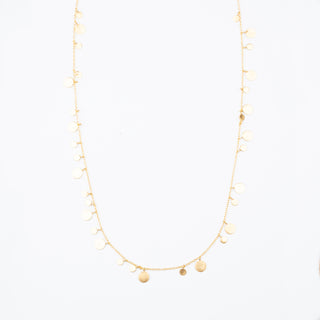 BRUSHED GOLD DISC NECKLACE