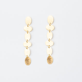 OVAL DISC LINKED EARRINGS