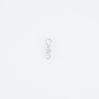 SILVER THREE CZ CHARM