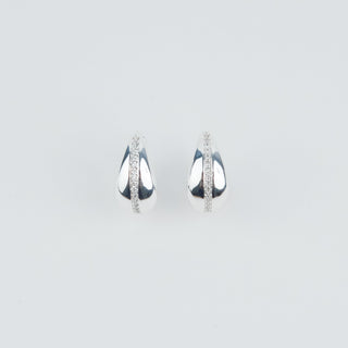 SILVER CZ STRIPE HUGGIES