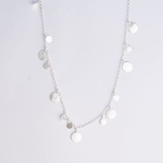BRUSHED SILVER DISC NECKLACE