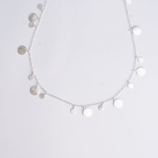 BRUSHED SILVER DISC NECKLACE
