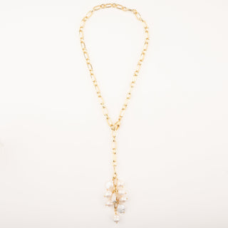 T-BAR PEARL CLUSTER NECKLACE