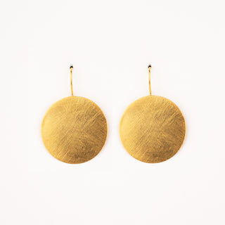 BRUSHED ROUND EARRINGS