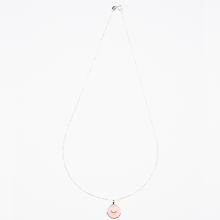 ENAMEL DISC NECKLACE SILVER