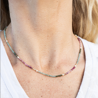 DELICATE PEARL TOURMALINE NECKLACE