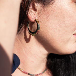 TOURMALINE STATEMENT HOOPS