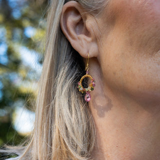 PINK TOURMALINE DROP EARRING