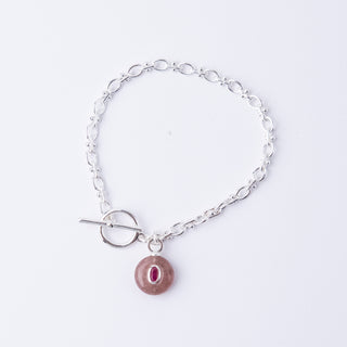 SILVER GRATITUDE STONE BRACELET