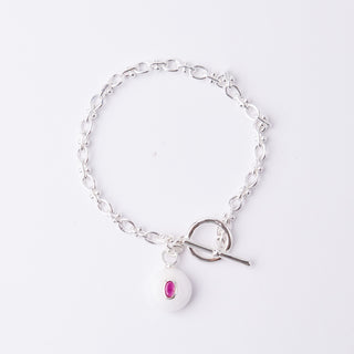 SILVER GRATITUDE STONE BRACELET