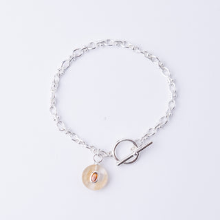 SILVER GRATITUDE STONE BRACELET