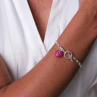 SILVER GRATITUDE STONE BRACELET