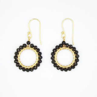 SMALL ROUND EARRINGS WITH ONYX
